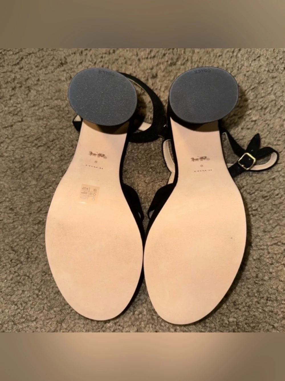 Coach Talina Suede Black Platform Sandals